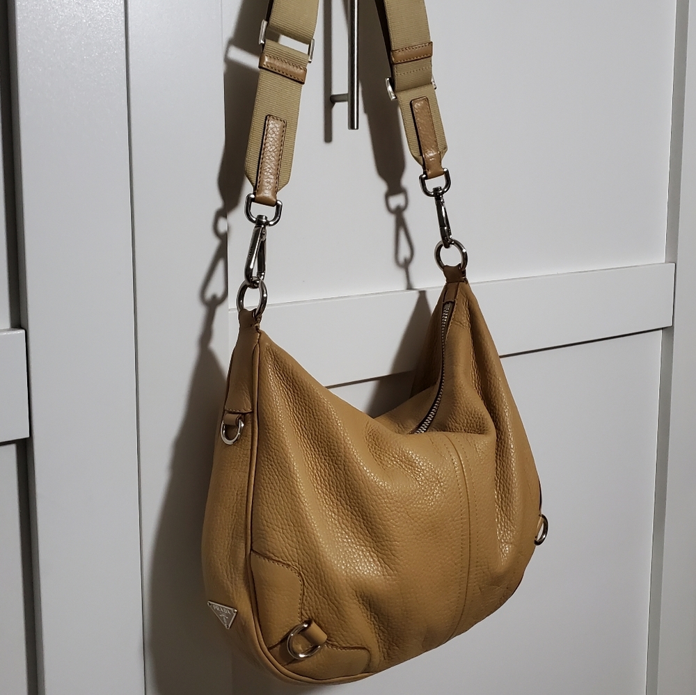 Authentic vintage Prada leather hobo bag